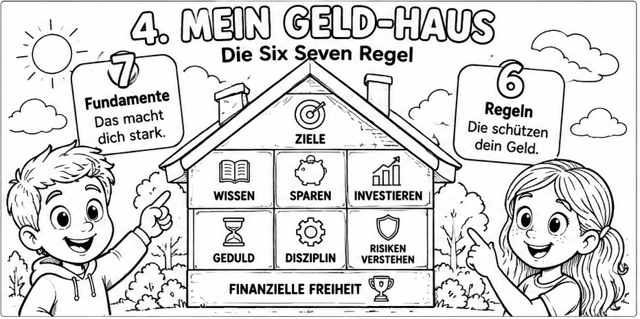 Ausmalbild: Mein Geld-Haus